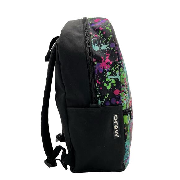 Mojo Backpacks Great White Shark Color Spatter Drip Canvas Outer Pockets 16x11x6 - Picture 2 of 12